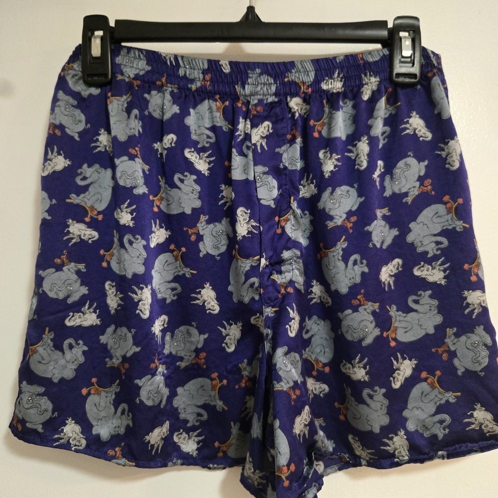 Dr. Seuss Size M Horton Hears A Who SILK Boxer Shorts Pajamas 1994 Vintage NWOT
